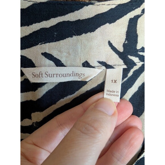 Soft Surroundings Zella Topper Zebra Print Lightweight Jacket 1X Safari Bohemian - Picture 7 of 8